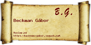 Beckman Gábor névjegykártya
